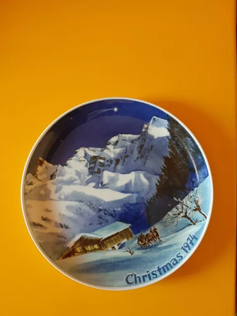Piatto di Natale Eschenbach Christmas 1974 Porcellana Vintage da Collezione
