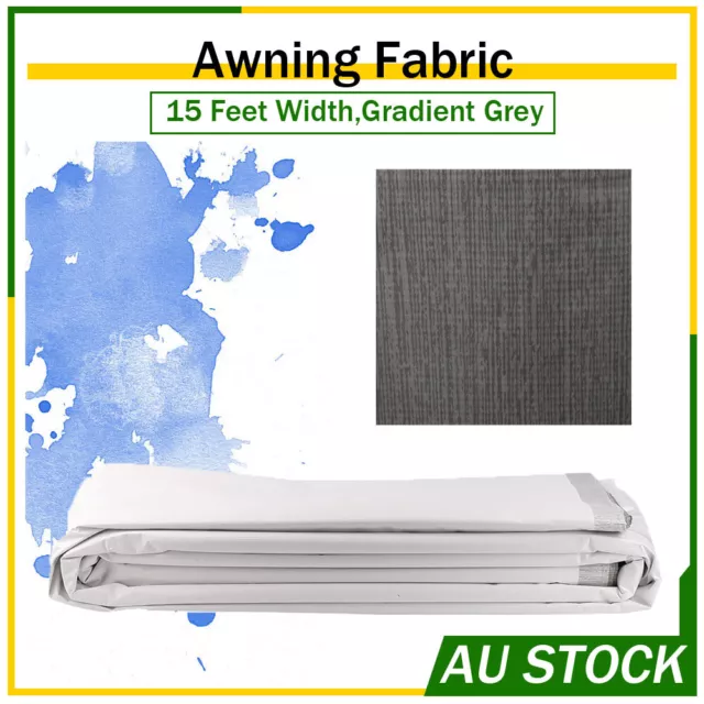 RV Awning Fabric 15FT Width Shading Camper Vinyl Awning Replacement For Caravan