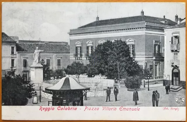 >>> REGGIO CALABRIA Piazza Vittorio Emanuele - cartolina viaggiata primi '900