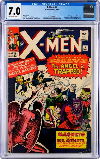 X-Men #5 Cgc 7.0   3Rd Magneto + 2Nd Scarlet Witch 1964