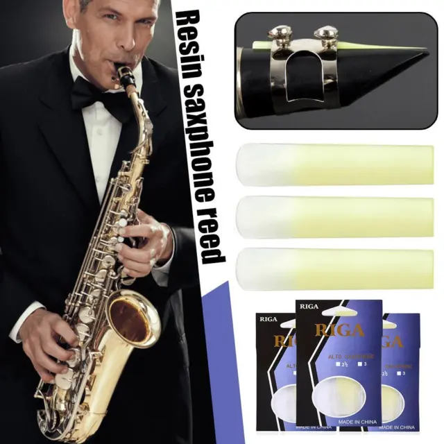 Alto Saxophone Reeds 1.5/2.0/2.5 Sax Parts Accessories of Synthetic 3 Pack O1I5