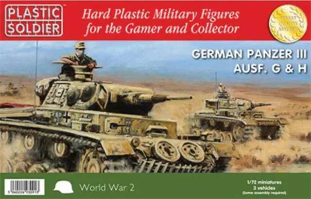 Plastic Soldier Company 1:72 WWII 3 x GERMAN PANZER III Scale PSC WW2V20010