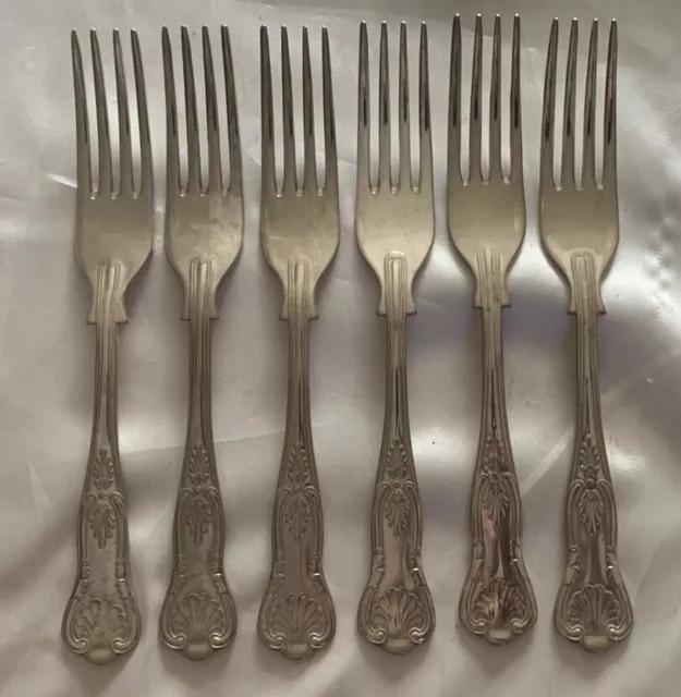 6 Silver Plated Forks. Kings Pattern. EPNS A1 Sheffield. 18.2cm.
