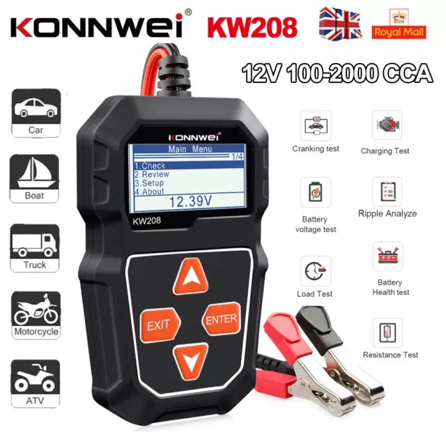 KONNWEI Car 12V Battery Tester Battery Load Cranking/Charging System Diagnostic