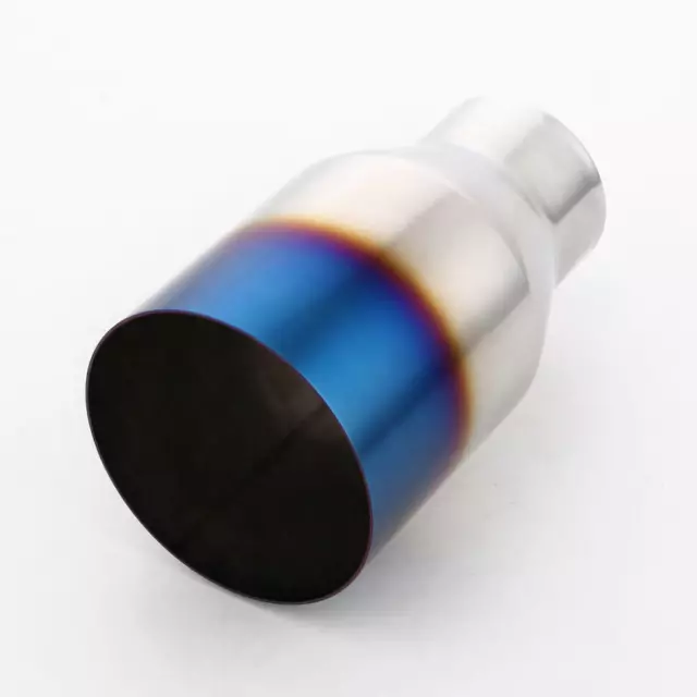 Blue Burnt Exhaust Tip 2.5" Inlet 4" Out Straight Cut 6.81" Long Stainless Steel