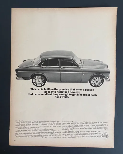 1966 Volvo Print Ad Should Last Long Enough to Get Him Out of Hock For Awhile