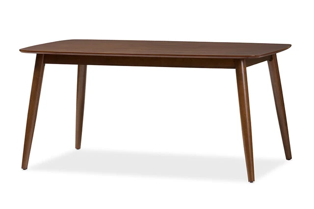 Flora Mid-Century Modern "Oak" Medium Brown Finishing Wood Dining Table