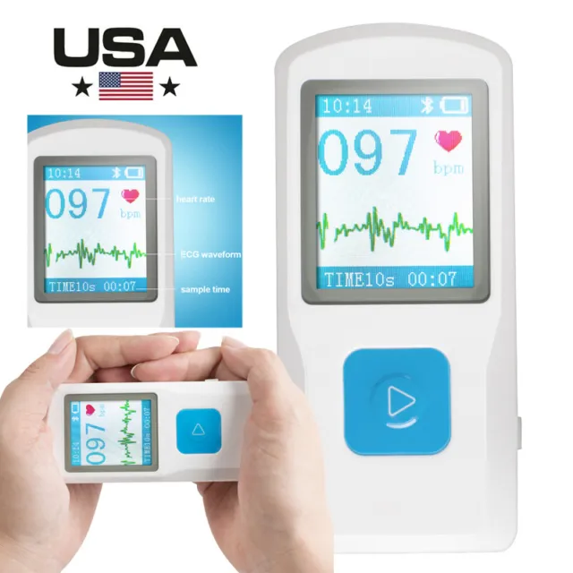 PM10 Portable ECG EKG Machine Heart Beat Monitor LCD Clinic/Hospital