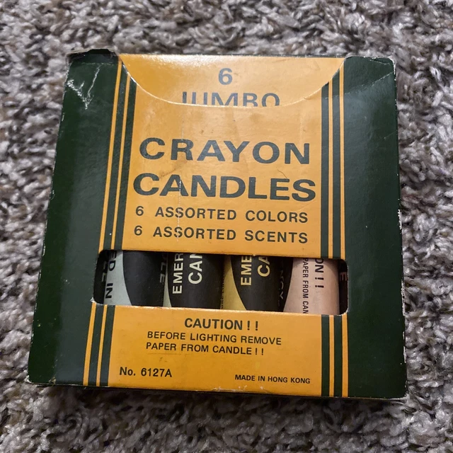 VINTAGE 6 JUMBO Emergency CRAYON CANDLES Novely Candles Never Fired