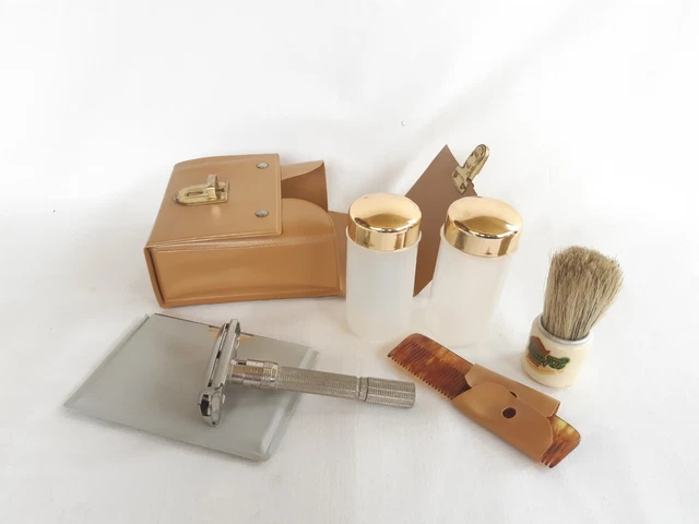 Vintage 1966 L-3 Gillette TTO Slim 1-9 Adjustable Safety Razor US Patent  + Kit