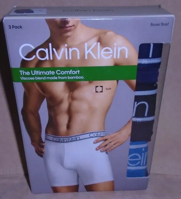 New Mens "Calvin Klein Ultimate Comfort Viscose Blend Bamboo Boxer Brief 3 Pack"