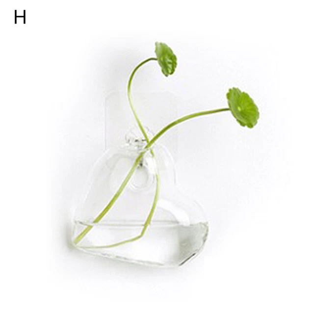 Wall Vase Flower Decorate Wall Hanging Glass Plant Terrarium Container Wide