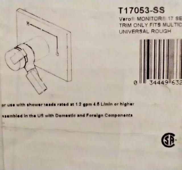 Delta T17053-SS Vero 17 Series Dual-Function Shower Valve Trim Kit Stainless