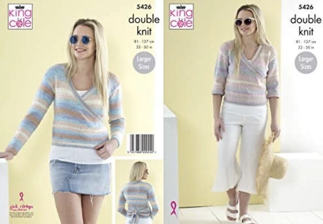 Cárdigans de verano para mujer con patrón de tejido King Cole - DK 5426