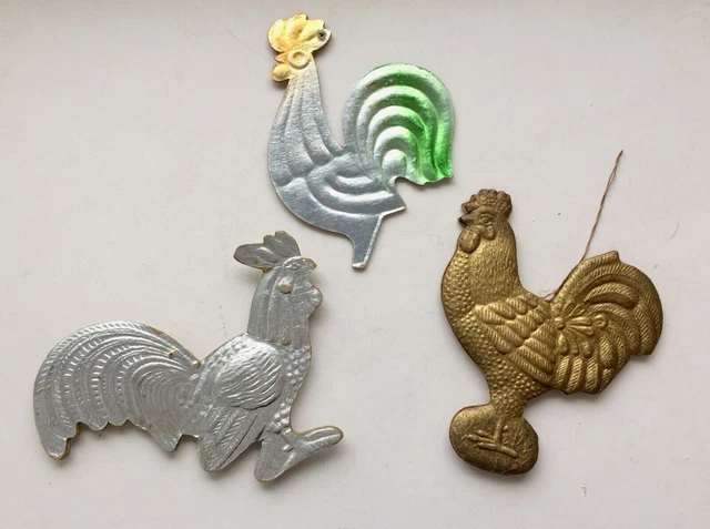Gallo TRA CUI SCEGLIERE, ornamento di cartone natalizio vintage /...