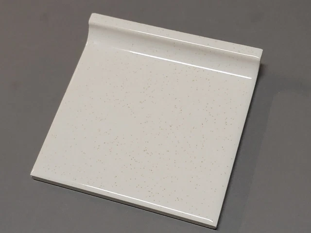 1 pc. Bright Yellow: Cove Base Ceramic Tile: Bullnose Top, Glossy