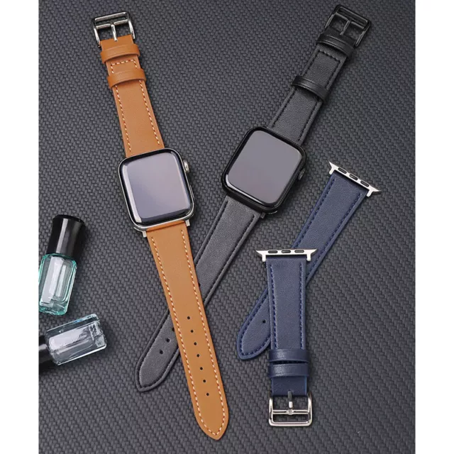 Bracelet cuir PU pour Apple Watch 38/40/41mm 42/44/45mm Serie 8 7 6 5 4 3 2 1 SE