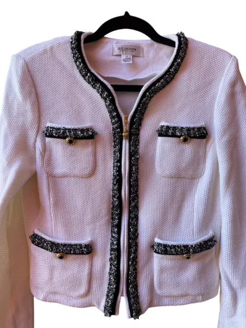 st john collection Womens Tweed Fringe Jacket size:10 2