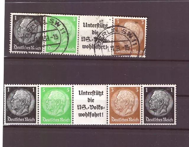 Briefmarken Deutsches Reich von 1937/1938  aus Markenheftchen