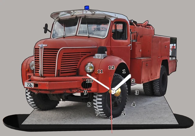 Miniature Camion De Pompier UNIC Avec Horloge Intégrée – 20x30 Cm
