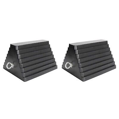 Extreme Max Heavy-Duty Rubber Wheel Chock with Eyebolt- Pack of 2
