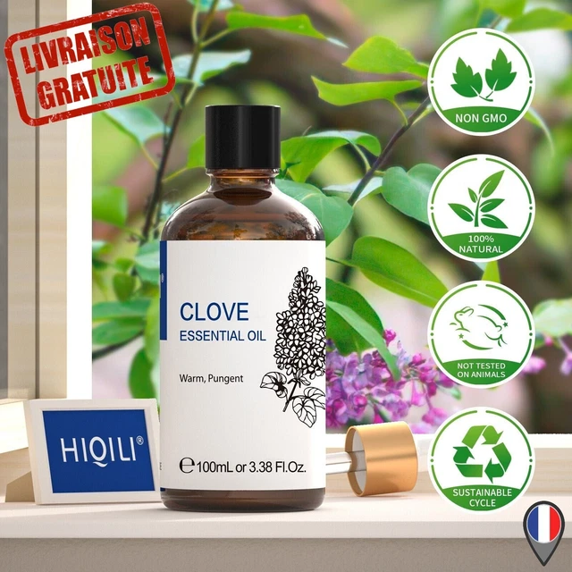 Huile Essentielle de Clou de Girofle 100ml Pure 100% Naturelle Massage DIY