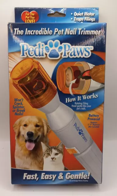 Pedi Paws Dog Cat Nail Trimmer Grinder Grooming Tool for Pets New