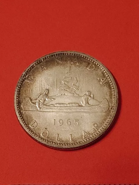 Canada 1965 $1 Canadian Voyageur Dollar 80% Silver