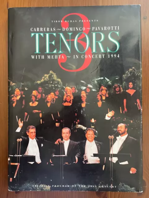 3 Tenors Official Program 1994 Concert VGUC RARE HTF Hardcover Book Mehta Rudas