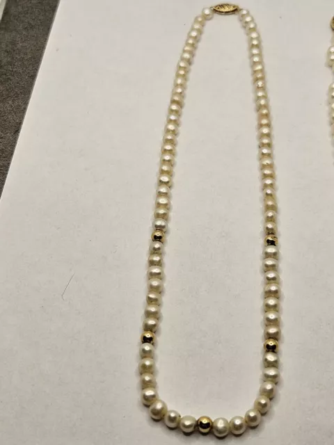 Perlenkette echtschmuck gebraucht 585 gold Perlen Und 585 Gold Schließe