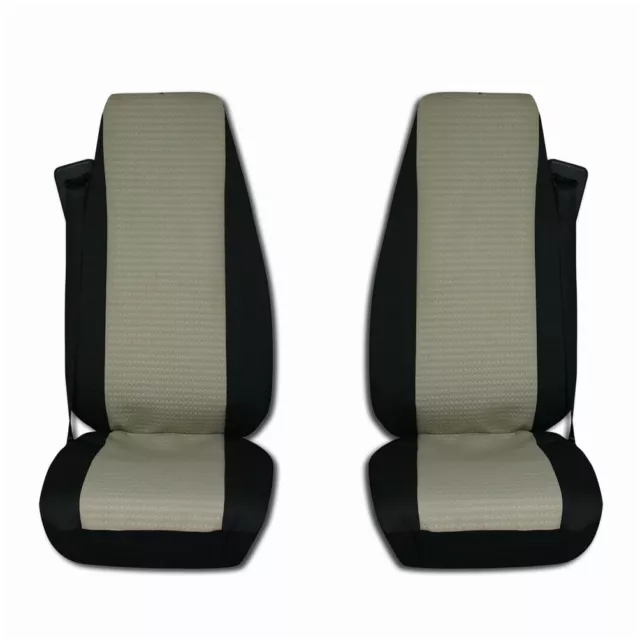 DESIGNED TO FIT Volvo FH 4 FL FE 2014+ Truck Seat Covers BLACK-BEIGE Lux Fabric