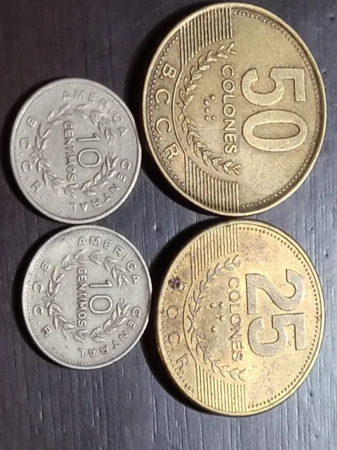 ***FOUR*** Costa Rican Coins - 95 Colones in Total!