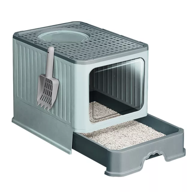 Extra Large Hooded Cat Litter Box Cat Pan Drawer Self Cleaning Cat Potty Tray