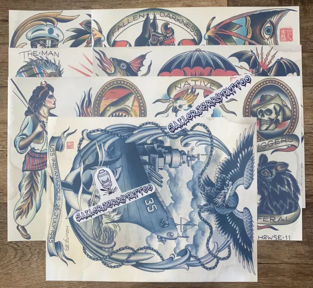 Lote flash de 7 hojas de tatuaje de araña Murphy ""Matt Howse""!