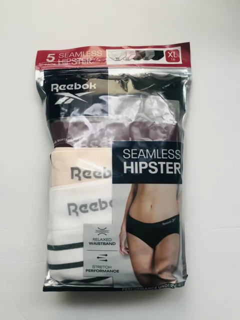 NEW IN BOX Reebok Womens Seamless Hipster Panties Ladies Underwear 5-Pack