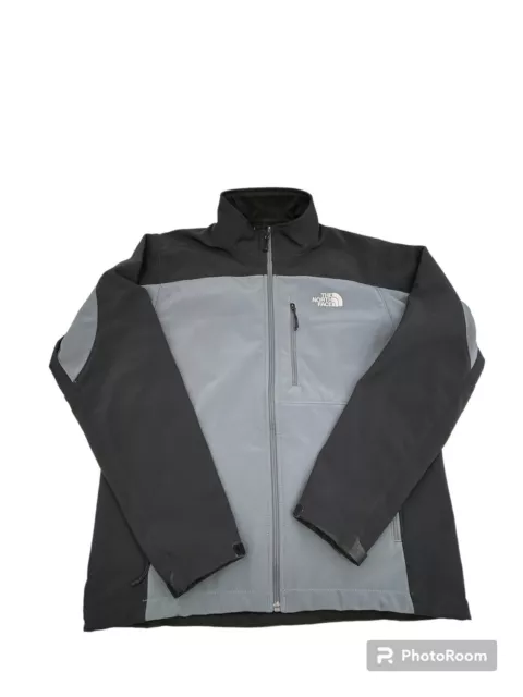 THE NORTH FACE Mens Full Zip Up Fleece Jacket Long Sleeve Black Gray ...