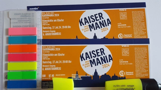 KAISERMANIA 27.07.2024, DRESDEN, 2 Tickets EUR 360,00 - PicClick DE