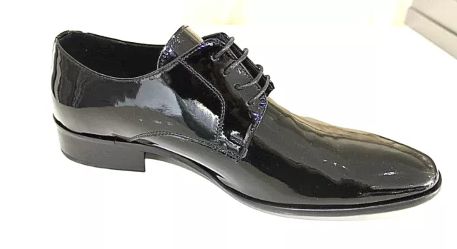 Scarpe cerimonia da uomo NERO francesine oxford sposo cuoio Italy shoes laether