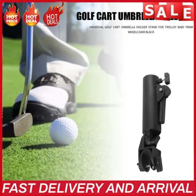 Golf Cart Umbrella Holder Double Lock Connector Stand for Trolley Universal