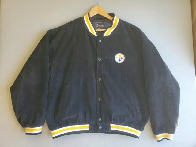 Vintage 70s 80s Korea Corduroy Pittsburgh Steelers Bomber Varsity Coat Jacket XL