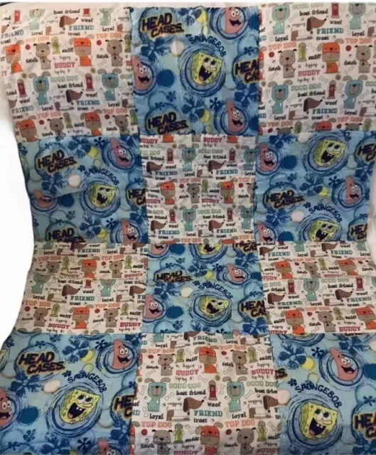 Bob Esponja Pantalones Cuadrados Niño Pequeño Tamaño Cuna Hechos a Mano Edredón Manta Cupcakes Perros
