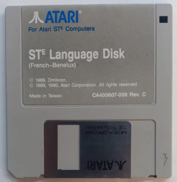 Disquette 3.5 Atari STe Language Disk French Benelux 1990