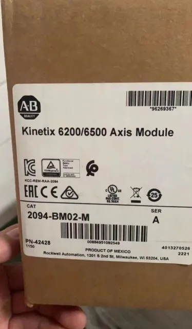 Allen-Bradley 2094-BM02-M Kinetix 6500 15A Servo Axis Power New Factory Sealed