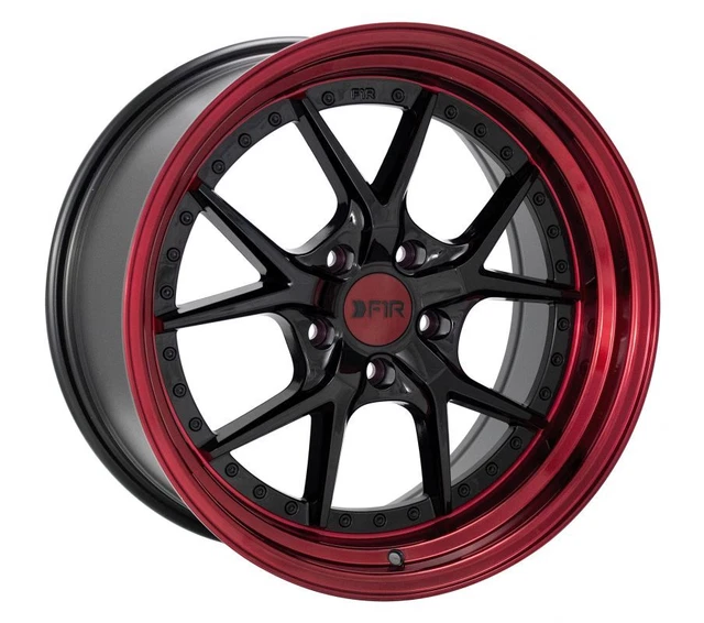 One 17x8.5 F1R F105 5x114.3 38 Black Red Lip Wheel Rim One 17x8.5 F1R F105 5x114.3 38 Black Red Lip Wheel Rim