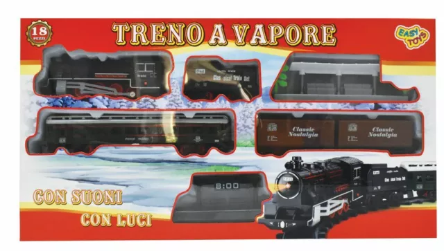 Treno A Vapore Trenino Con Luci E Suoni Giocattolo Gioco Bambini sar