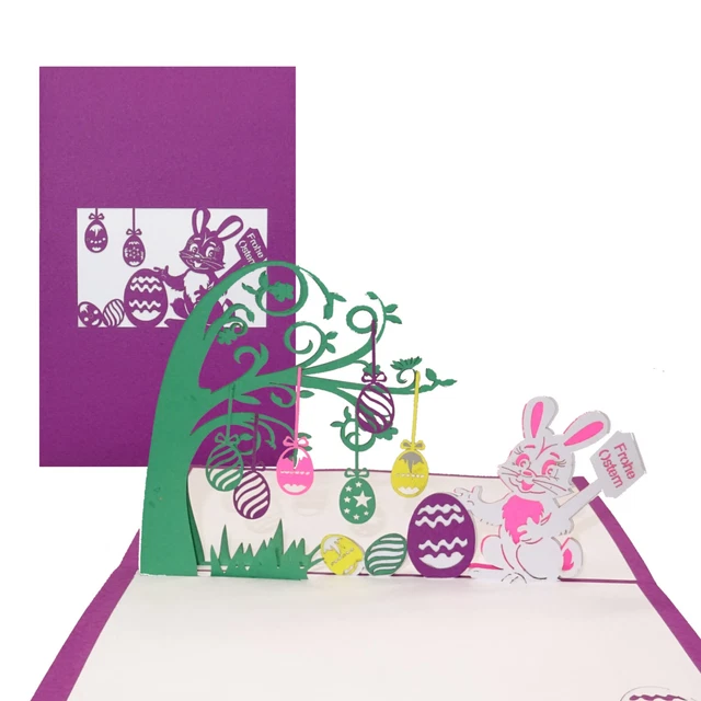 Frohe Ostern Pop-Up Karte – 3D Jesus & Abendmahl Motiv Im Goldenen Glanzeffekt