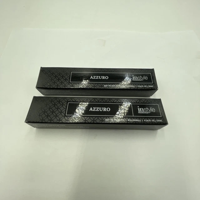 2 Pack Instyle Fragrances, Azzuro, Rollerball, Women’s EDT, 0.34 fl oz