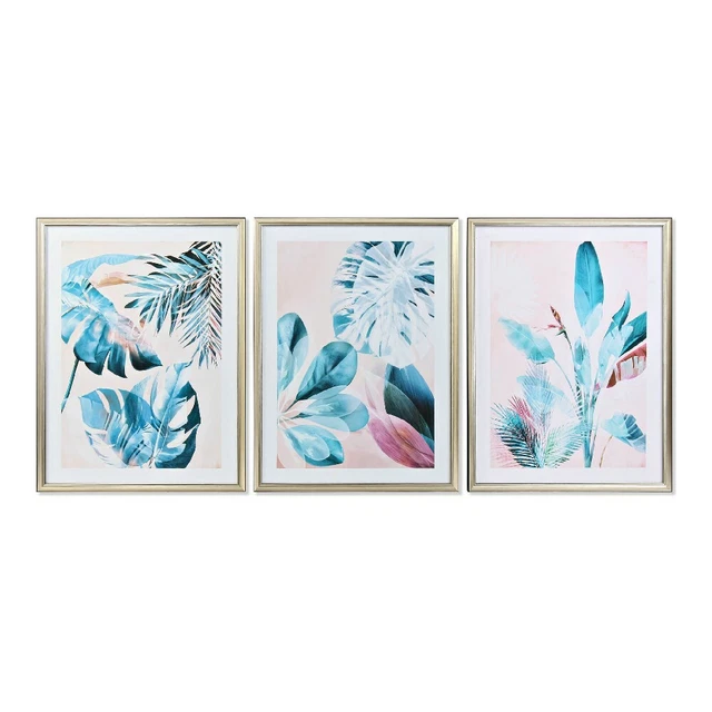 Cadre DKD Home Decor Tropical (3 pcs) (60 x 4 x 80 cm)