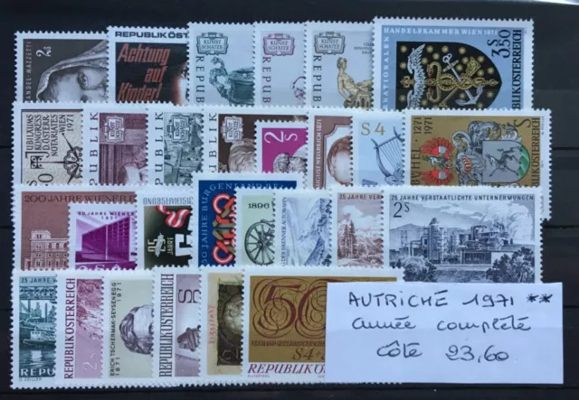 Timbres Autriche 1971 NEUF ** ANNEE COMPLETE MNH