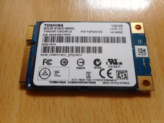 SSD TOSHIBA 128 Go mSATA (THNSNF128GMCS) Tester OK , 128 GB Disque SSD